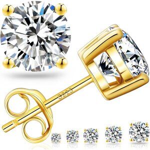 Elegant 2CT White Gold Moissanite Stud Earrings for Women